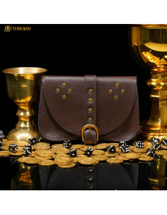Borsa medievale marrone, tipo marsupio, per ricreativi...