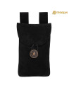 Borsa medievale nera, tipo marsupio, per ricreativi (18,2 x 11,9 cm.)