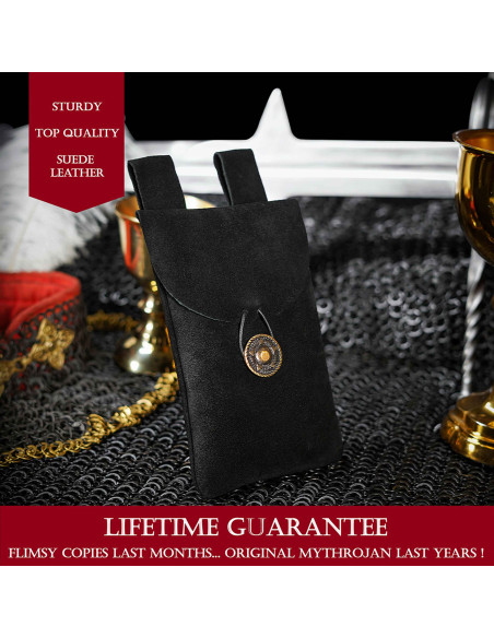 Borsa medievale nera, tipo marsupio,...