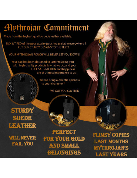 Borsa medievale nera, tipo marsupio,...