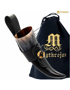 Piccolo corno potabile vichingo con bandoliera (150 ml.)