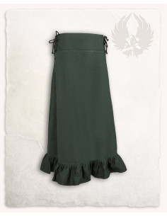 Gonna medievale Nelly in cotone verde 2