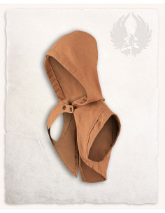 Coprispalla medievale con cappuccio Galatea - Sabbia 2