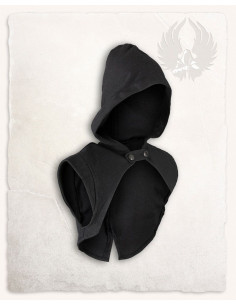 Coprispalla medievale con cappuccio Galatea - nero