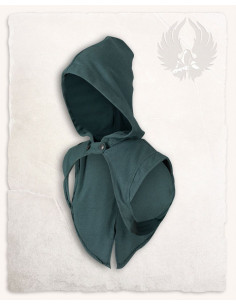 Coprispalla medievale con cappuccio Galatea - Verde oliva 2