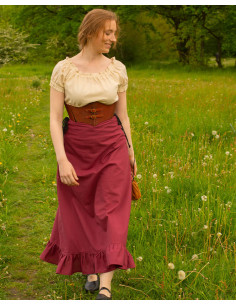 Gonna medievale Nelly in cotone color Borgogna