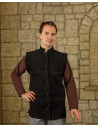 Gilet rinascimentale Laertes in camoscio nero