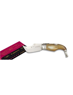 Coltello tascabile Capaora n. 1 corno di toro (foglia 9 cm.)