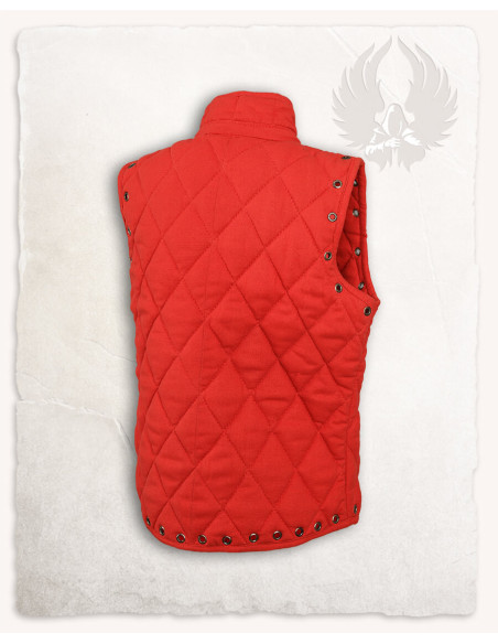 Gambeson medievale Arthur Rosso su tela