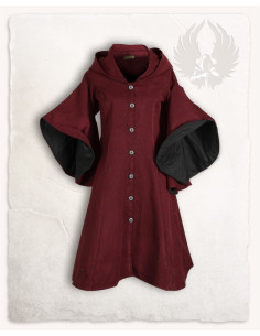 Cappotto Lilian borghese medievale in colore bordeaux-nero 2