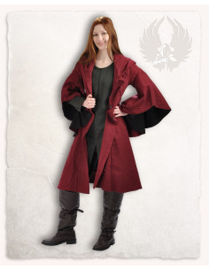 Cappotto Lilian borghese medievale in colore bordeaux-nero