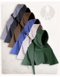 Gugel medievale in cotone nero modello Benson 2