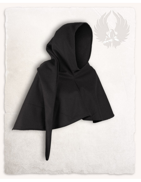 Gugel medievale in lana nera modello...