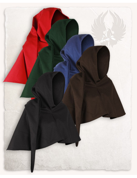 Gugel medievale in lana nera modello...