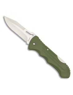 Coltello marca Albaino con manico verde con clip (19,3 cm.)