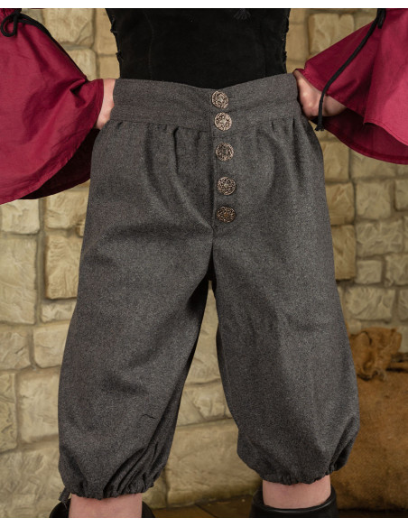 Pantaloni vintage Tilly in lana grigia