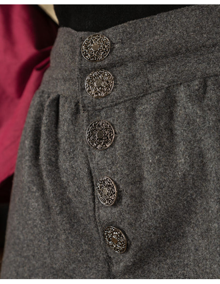 Pantaloni vintage Tilly in lana grigia