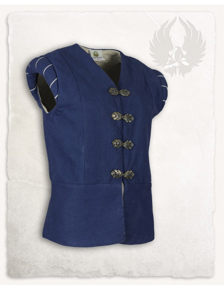Gilet medievale Geoffrey in tela blu