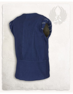 Gilet medievale Geoffrey in tela blu 2