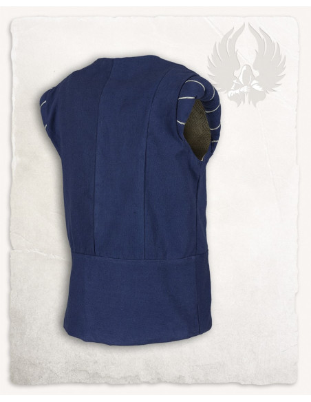 Gilet medievale Geoffrey in tela blu