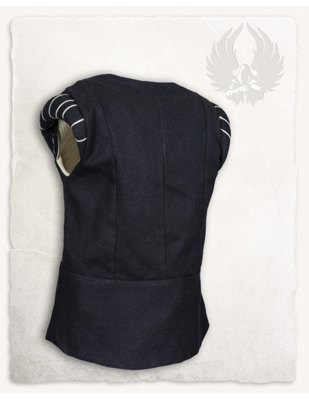 Gilet medievale Geoffrey in tela nera