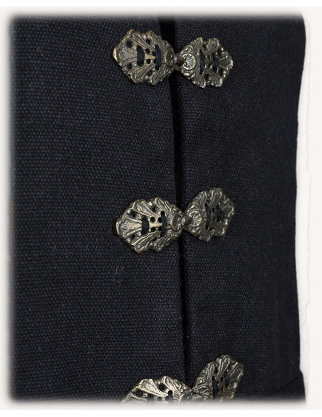 Gilet medievale Geoffrey in tela nera