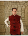 Gilet rinascimentale Laertes in camoscio bordeaux