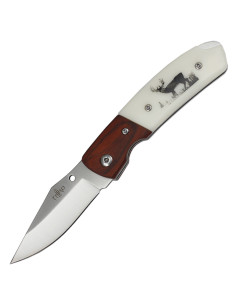 Coltello di terza marca decorato con manico di Cervo...