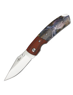 Coltello di terza marca con manico decorato cervo 3D...