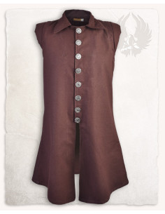 Gilet medievale Tilly marrone in cotone, XVII secolo