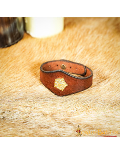 Bracciale Tudor realizzato a mano in pelle marrone con...