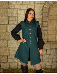 Gilet medievale Tilly in cotone - verde