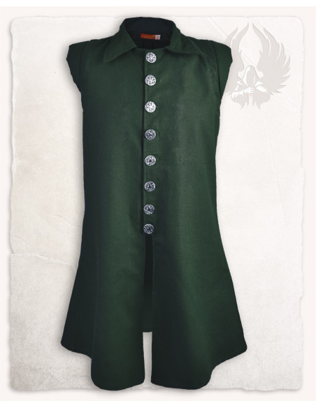 Gilet medievale Tilly in cotone - verde