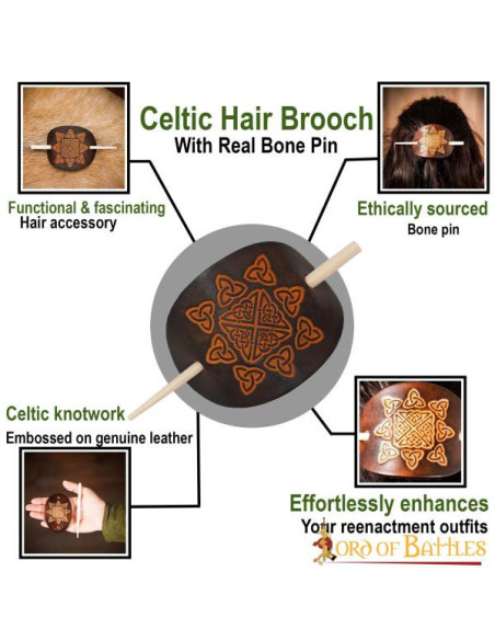 Spilla per capelli in pelle con...