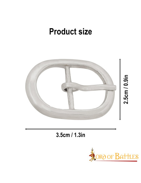 Set di 3 piccole fibbie ovali in acciaio