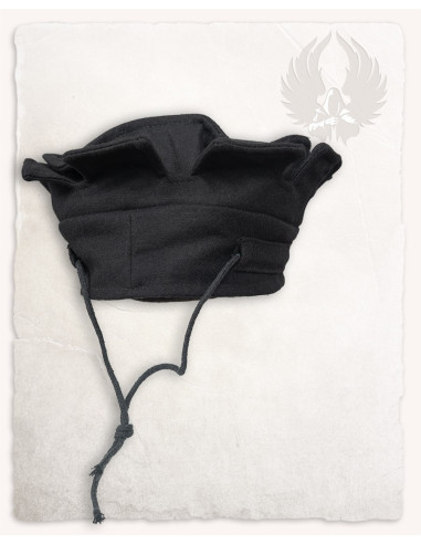 Cappello merlato medievale nero, regolabile