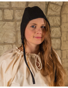 Crespina medievale classica in cotone - nera