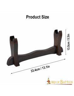 Supporto in legno per ascia o spada (33,4 x 13,5 cm.) 2
