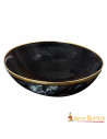 Ciotola in corno medievale con bordo in ottone autentico
