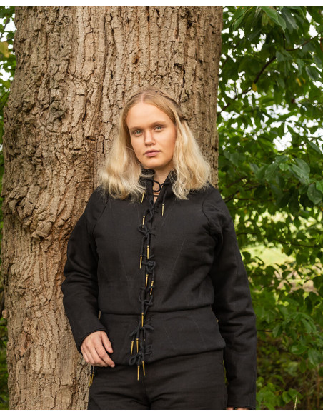 Farsetto medievale Tudor - Nero