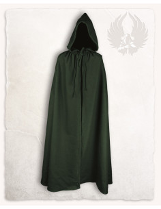 Mantello medievale Aaron in lana verde (140 cm.)