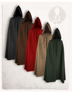 Mantello medievale Aaron in lana verde (140 cm.) 2