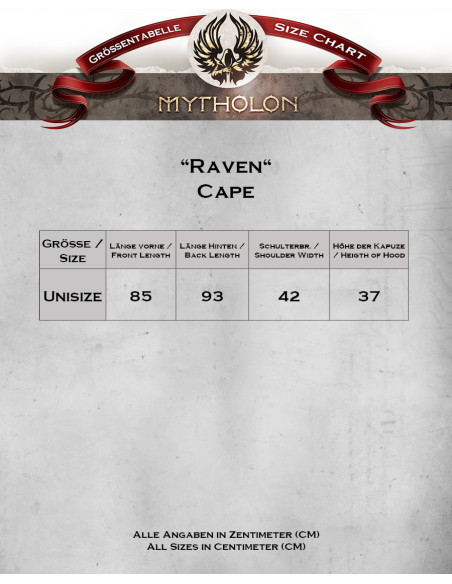 Mantello medievale tipo corvo in tela...