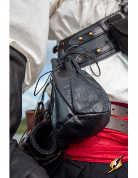 Custodia in pelle nera per monete da...