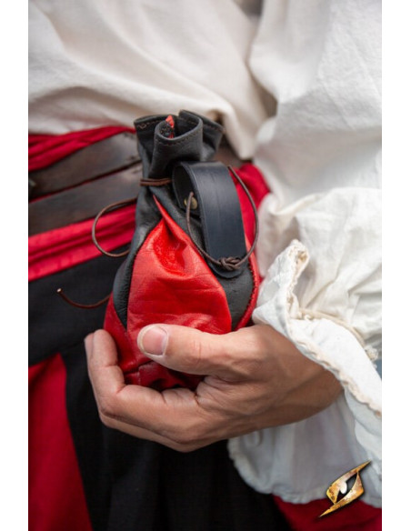 Custodia in pelle nero-rossa per...