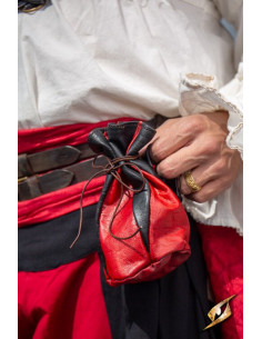 Custodia in pelle nero-rossa per monete Bounty Hunter 2