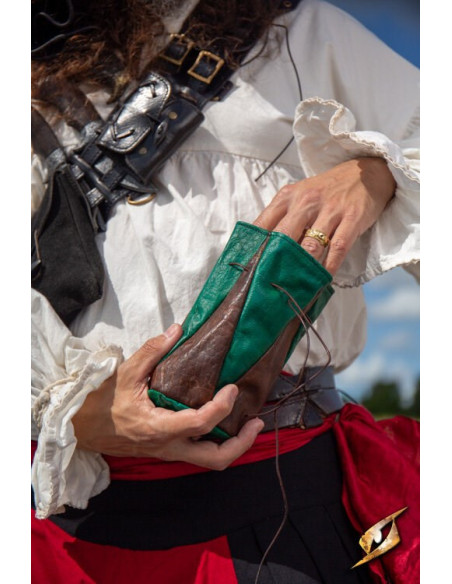 Custodia in pelle marrone-verde per...