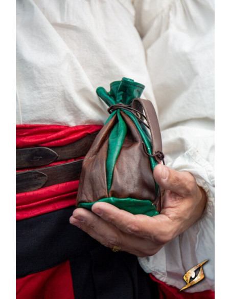 Custodia in pelle marrone-verde per...