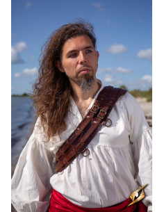 Tracolla Pirate Adventurer in pelle marrone