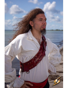 Tracolla Pirate Adventurer baltetto in pelle rossa